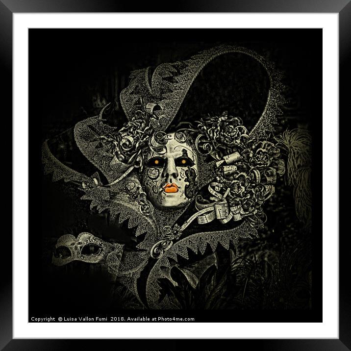 Venice carnival, dark and spooky Halloween Venetia Framed Mounted Print by Luisa Vallon Fumi