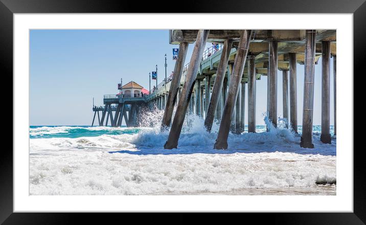 Huntingdon Beach Pier  Framed Mounted Print by Maggie McCall