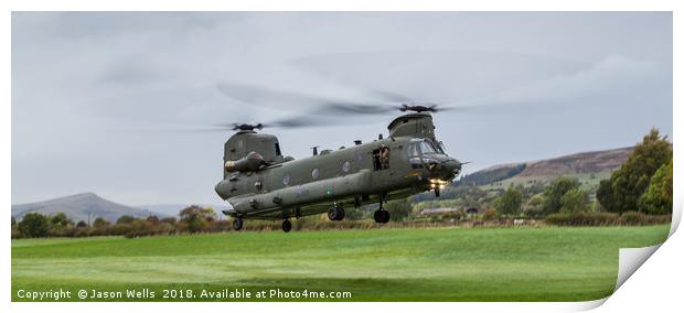 CH-47-HC.6A Chinook helicopter Print by Jason Wells