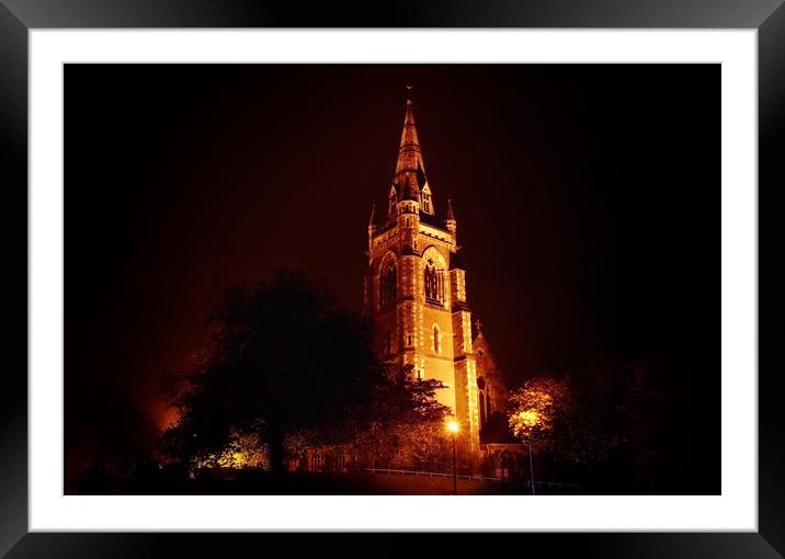 Floodlit Church  Framed Mounted Print by Victor Burnside