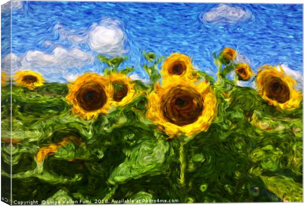 Sunflowers à la Van Gogh Canvas Print by Luisa Vallon Fumi