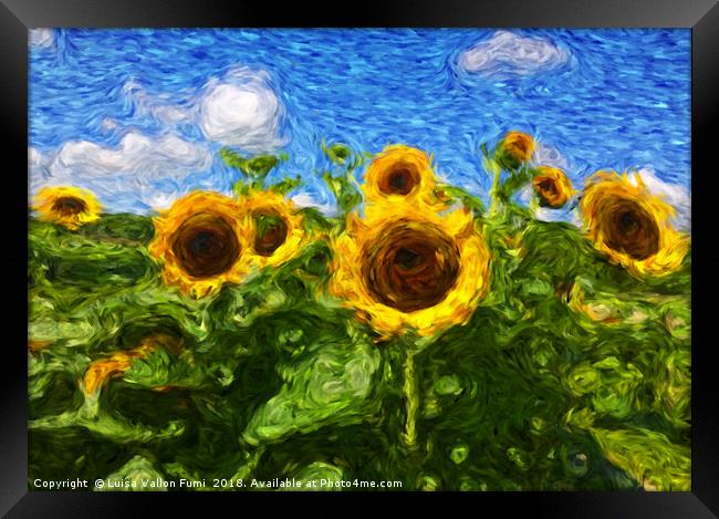 Sunflowers à la Van Gogh Framed Print by Luisa Vallon Fumi