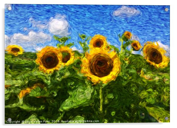 Sunflowers à la Van Gogh Acrylic by Luisa Vallon Fumi