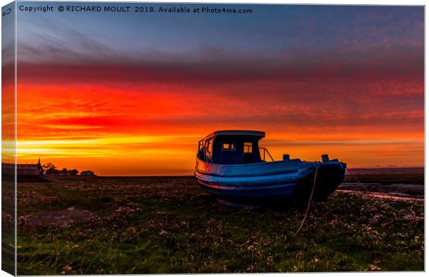 Penclawdd Sunset Canvas Print by RICHARD MOULT