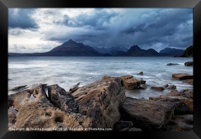 Storm over Cuillin mountains Framed Print by Jolanta Kostecka