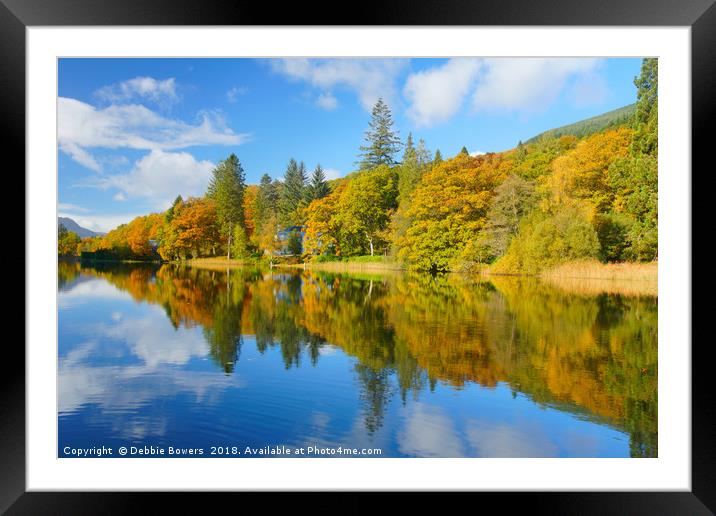 Loch Ard in Autumn Framed Mounted Print by Lady Debra Bowers L.R.P.S