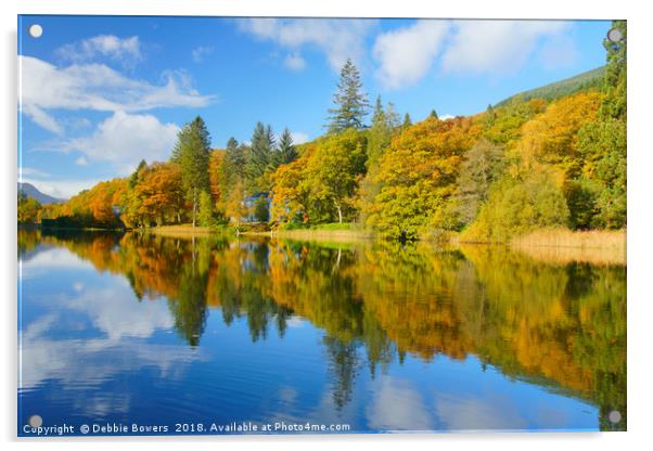 Loch Ard in Autumn Acrylic by Lady Debra Bowers L.R.P.S