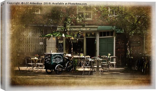 Cafe in York Canvas Print by LIZ Alderdice
