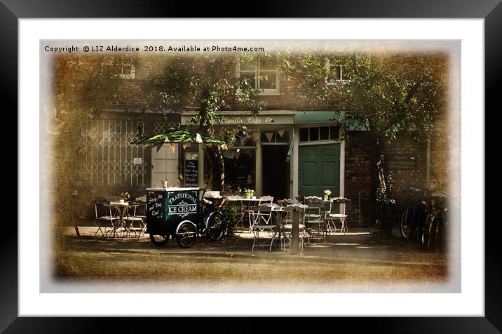 Cafe in York Framed Mounted Print by LIZ Alderdice
