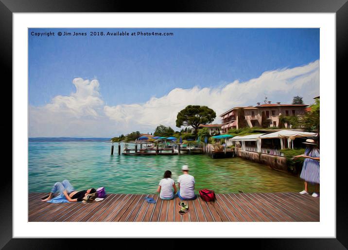 Relaxing in the afternoon sunshine on Lake Garda,  Framed Mounted Print by Jim Jones