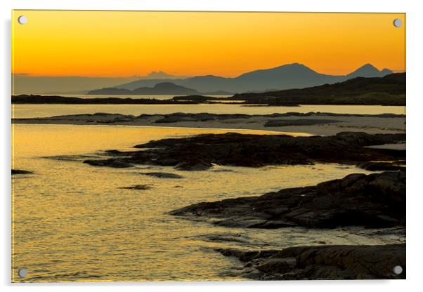 Sanna Bay Sunset Ardnamurchan Acrylic by Derek Beattie