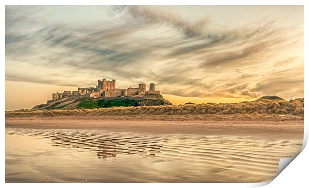 Glorious Bamburgh Castle  Print by Naylor's Photography