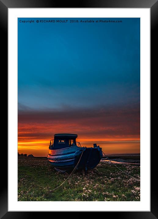 Sunset at Penclawdd Framed Mounted Print by RICHARD MOULT