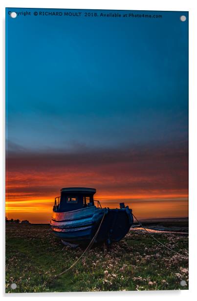 Sunset at Penclawdd Acrylic by RICHARD MOULT