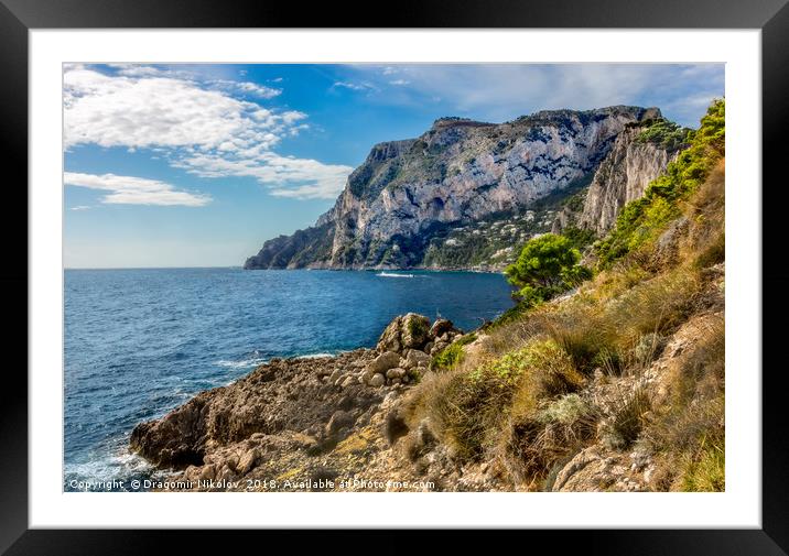 Capri island in a beautiful summer day in Italy Framed Mounted Print by Dragomir Nikolov