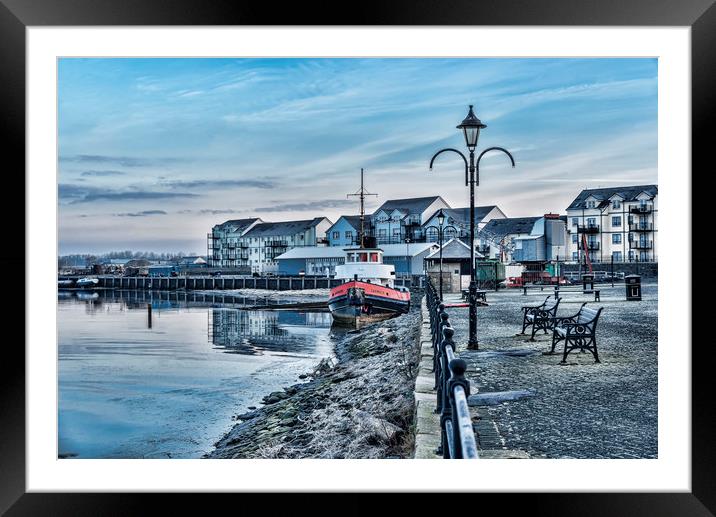 Frosty Irvine Harbour Framed Mounted Print by Valerie Paterson