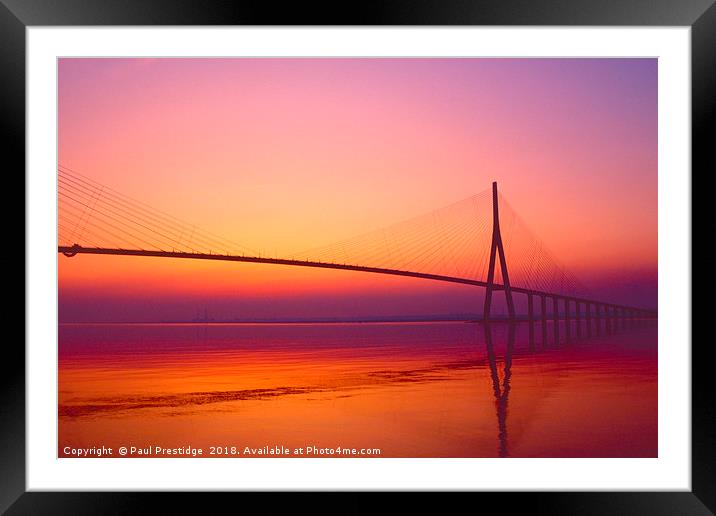 Dawn at The Pont De Normandie Framed Mounted Print by Paul F Prestidge