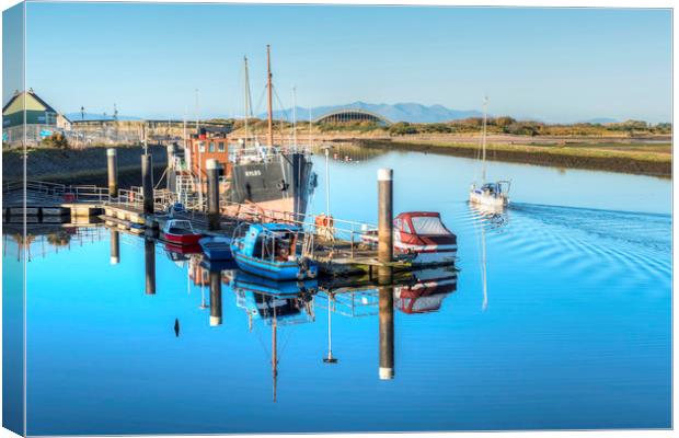 Irvine Harbour Boats Canvas Print by Valerie Paterson