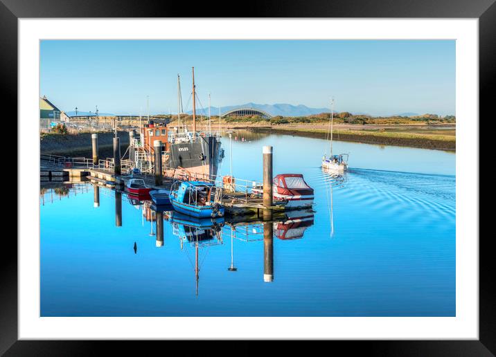 Irvine Harbour Boats Framed Mounted Print by Valerie Paterson