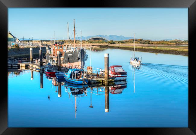 Irvine Harbour Boats Framed Print by Valerie Paterson