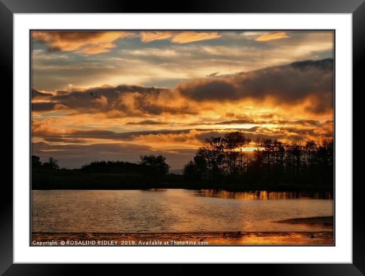 "Breezy sunset across the lake 2" Framed Mounted Print by ROS RIDLEY