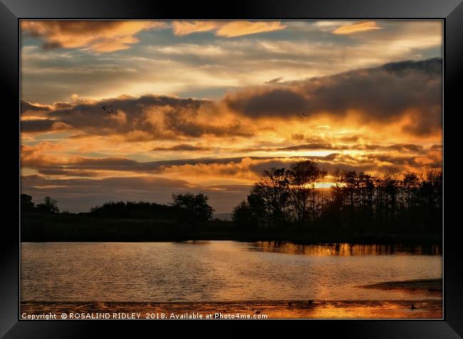 "Breezy sunset across the lake 2" Framed Print by ROS RIDLEY
