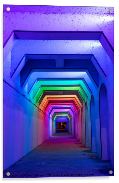 LED Rainbow Tunnel, Birmingham Al Acrylic by Martin Williams