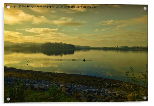 Enthralling Hollingworth Lake Panorama Acrylic by Derrick Fox Lomax