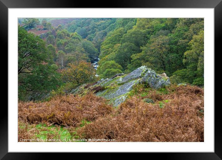Autumn Landscape above the Tywi River Mid Wales Framed Mounted Print by Nick Jenkins