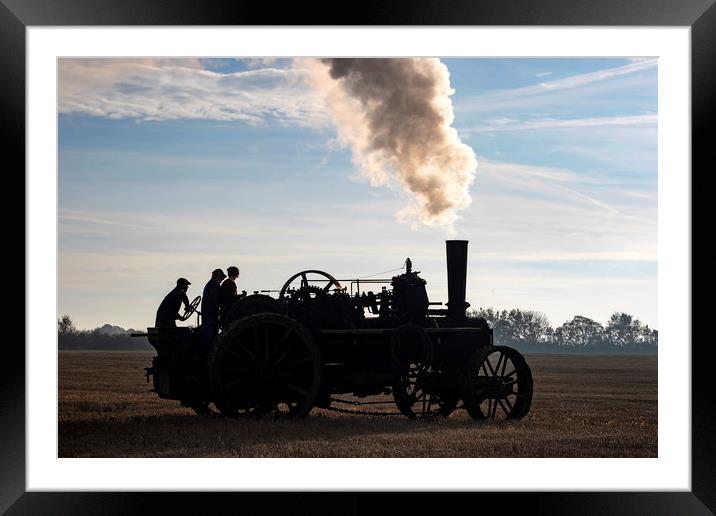 Traction engine silhouette Framed Mounted Print by Tony Bates
