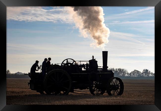 Traction engine silhouette Framed Print by Tony Bates
