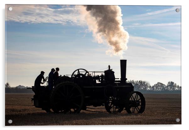 Traction engine silhouette Acrylic by Tony Bates