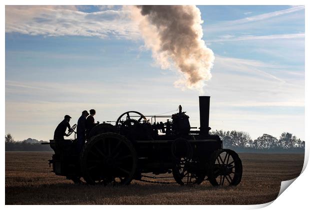 Traction engine silhouette Print by Tony Bates