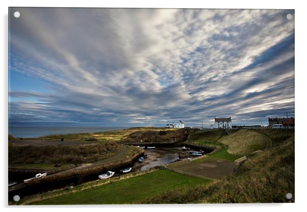 Seaton Sluice Harbour, Northumberland Acrylic by Jim Jones