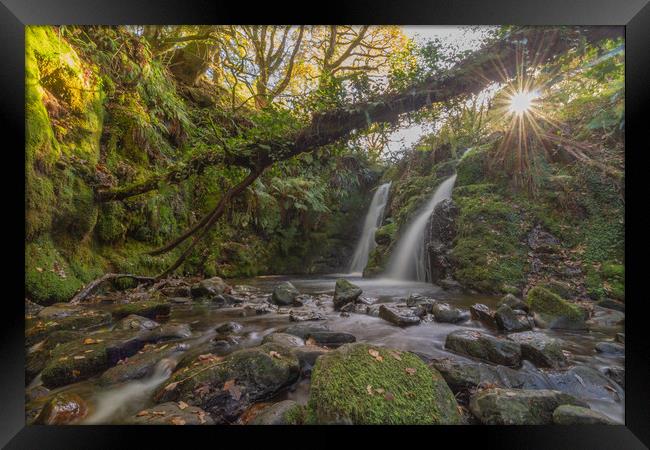 Venford Falls, Dartmoor National Park Framed Print by Images of Devon