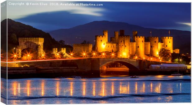 Illuminated Conwy Castle: A Welsh Spectacle Canvas Print by Kevin Elias