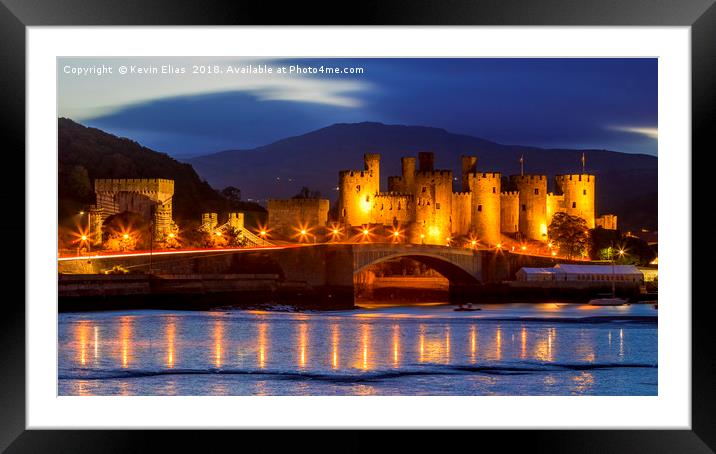 Illuminated Conwy Castle: A Welsh Spectacle Framed Mounted Print by Kevin Elias