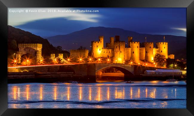 Illuminated Conwy Castle: A Welsh Spectacle Framed Print by Kevin Elias