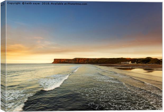Huntcliff Saltburn-by-the-sea Canvas Print by keith sayer