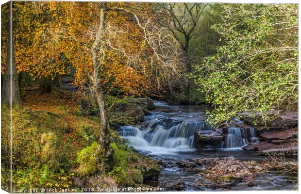 Waterfall on the Taff Fechan River  Canvas Print by Nick Jenkins