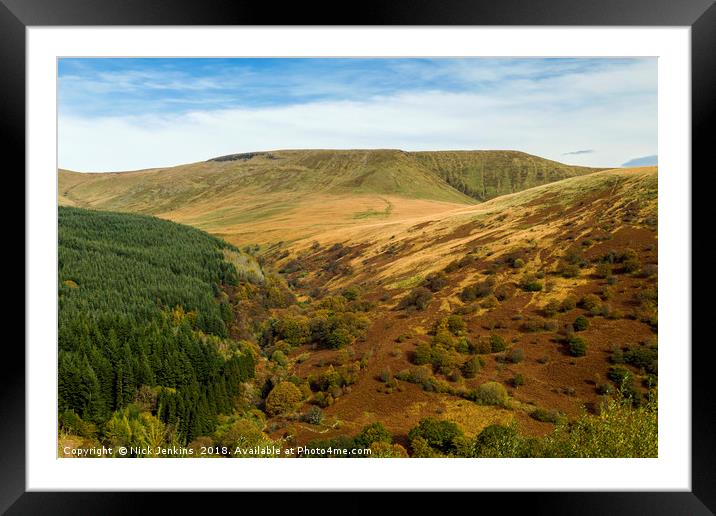 Autumn at Waun Rydd Brecon Beacons National Park Framed Mounted Print by Nick Jenkins