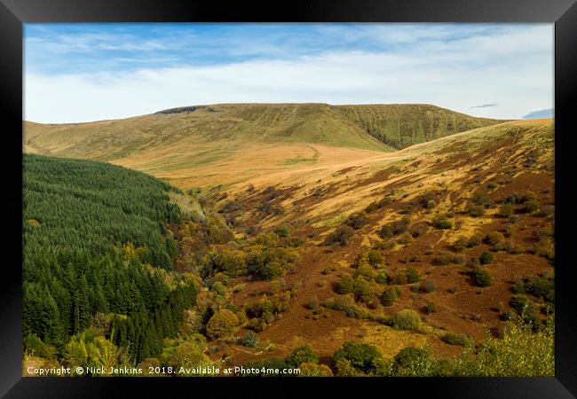 Autumn at Waun Rydd Brecon Beacons National Park Framed Print by Nick Jenkins