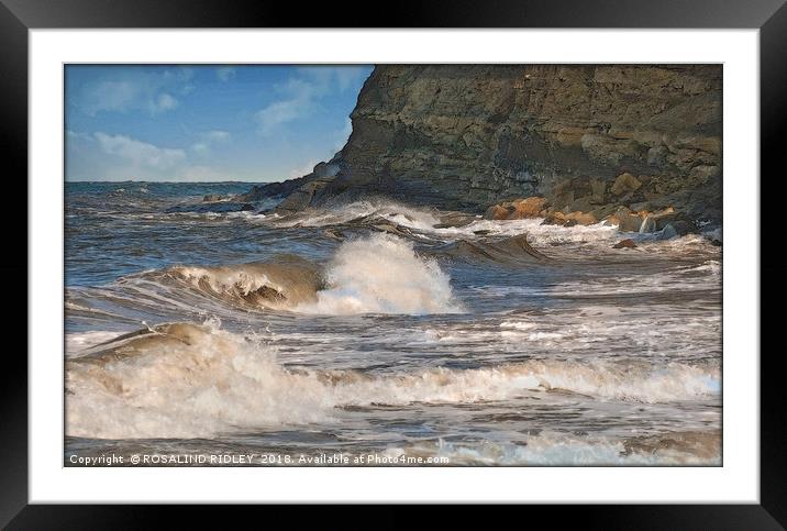 Sea and rock Framed Mounted Print by ROS RIDLEY