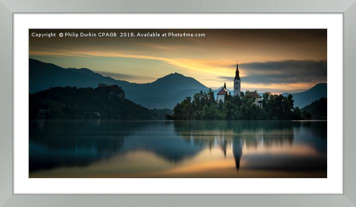 Lake Bled Slovenia Framed Mounted Print by Phil Durkin DPAGB BPE4