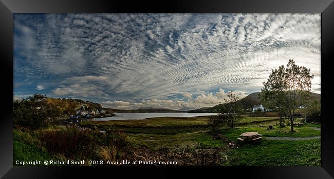 Interesting cloud patterns over Loch Portree  Framed Print by Richard Smith