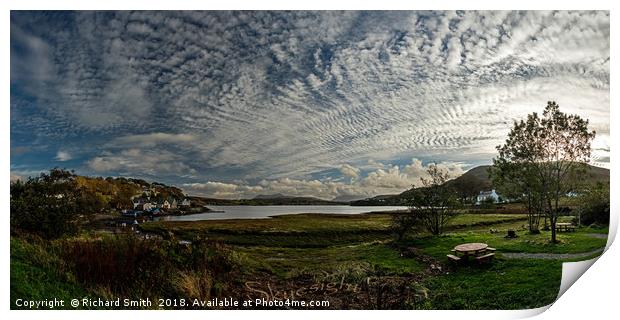 Interesting cloud patterns over Loch Portree  Print by Richard Smith