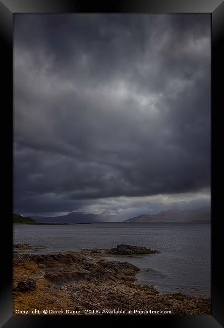 Moody Landscape of Loch Hourn Framed Print by Derek Daniel