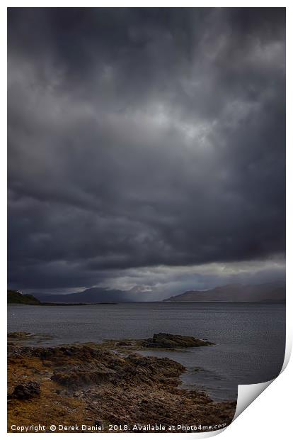 Moody Landscape of Loch Hourn Print by Derek Daniel