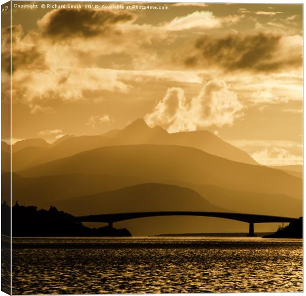 The Skye Bridge in the evening Canvas Print by Richard Smith