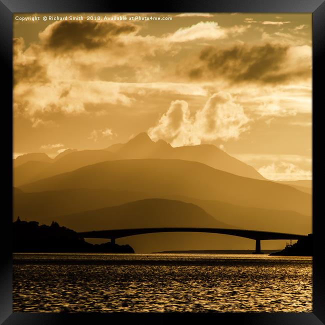 The Skye Bridge in the evening Framed Print by Richard Smith